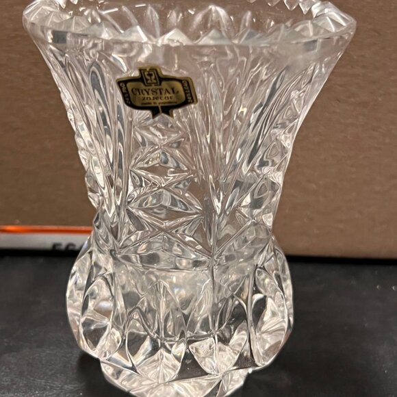 Other - Zajecar Hand Cut Lead 3.75" 24% Lead Crystal Bud Vase Made In Yugoslavia VGC *XY